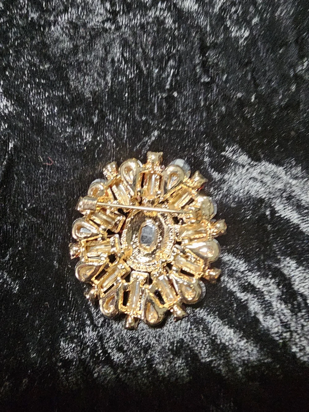 Red Crystal Floral Statement Brooch - Unbranded